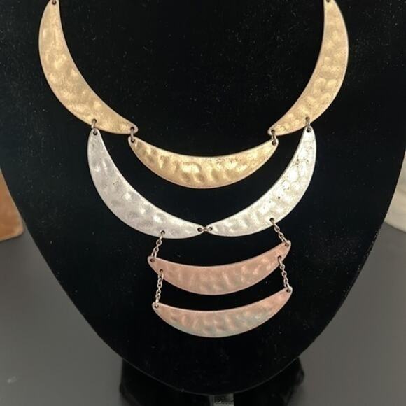 Mixed Metal Multi Layer Necklace - Picture 3 of 5